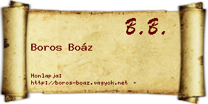 Boros Boáz névjegykártya